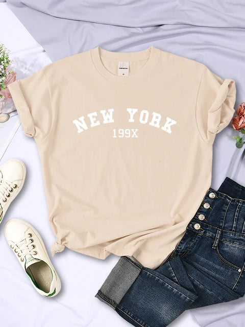New York 199x Personality Letter T Shirt Brand Short Sleeve Comfortable Tee Shirtsport Summer T-shirts
