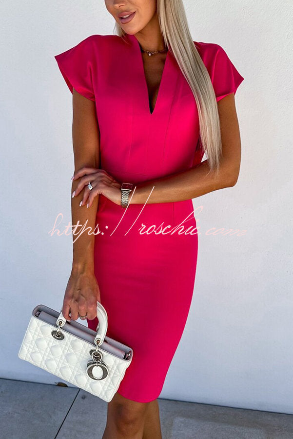 Perfectly Highlights the Figure V-neck Bodycon Mini Dress