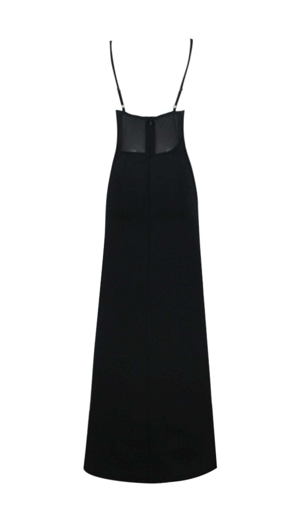 Starfish Embellished Mesh Bodice Maxi Dress in Black