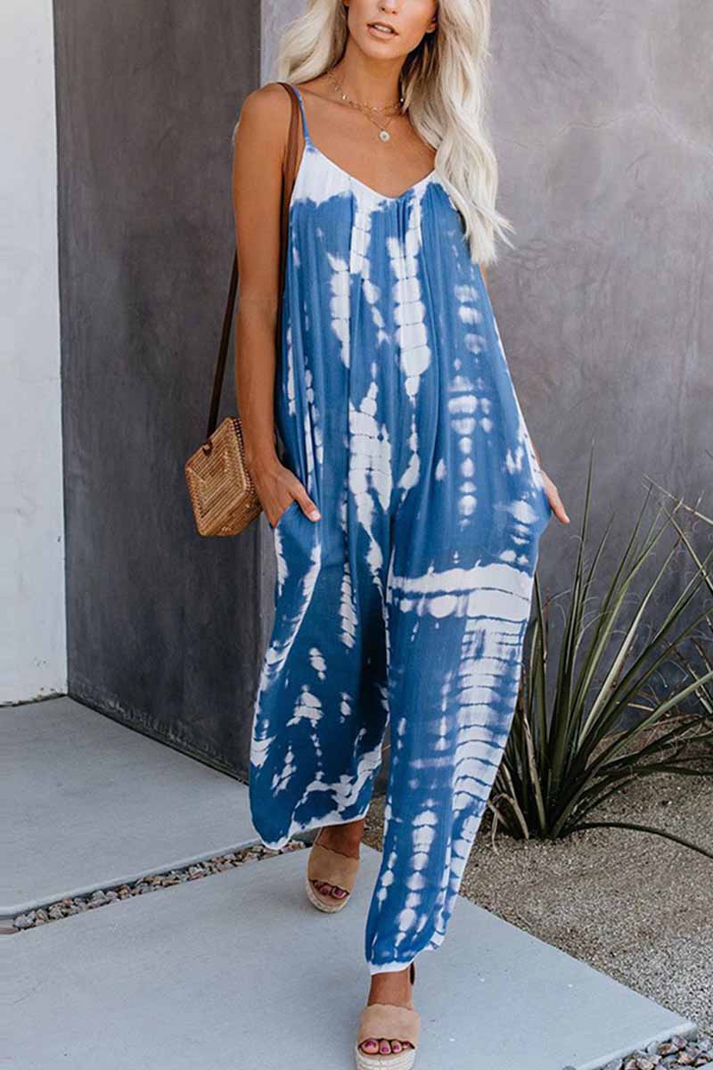 Loose Tie-dye Jumpsuit(2 Colors)