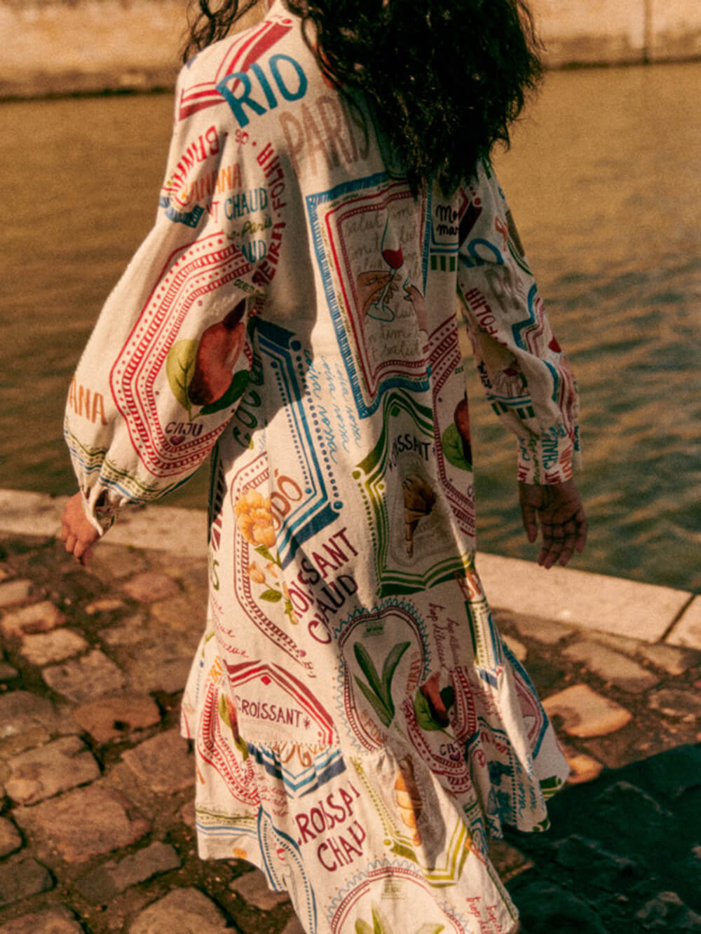 Printed Cotton and Linen Dress