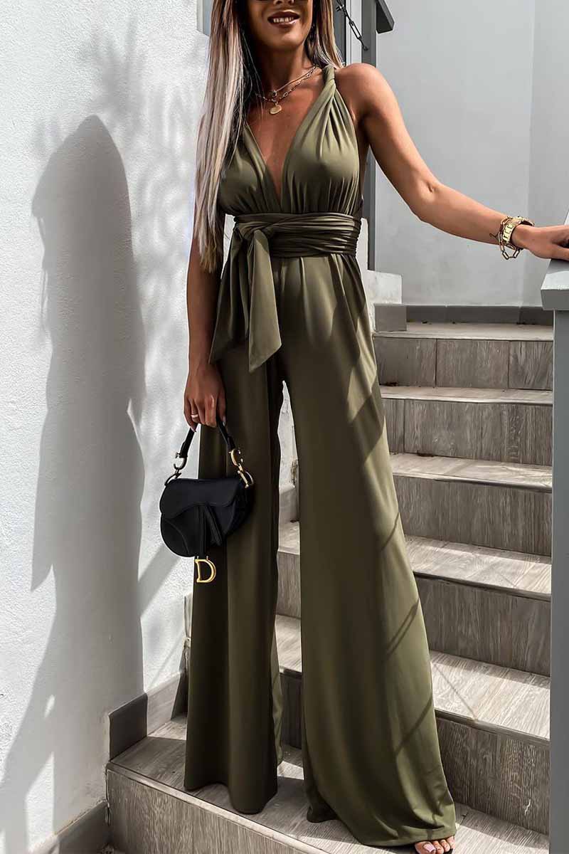 Sleeveless Color Tie Rompers(4 Colors)