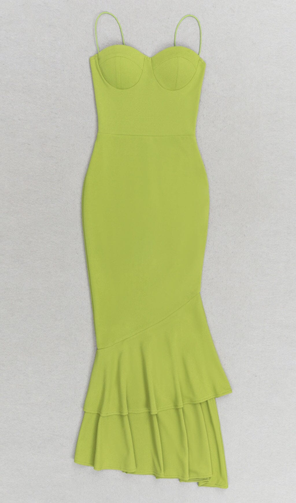 Strappy Fishtail Maxi Dress in Green