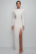 Lalia White Waisted Maxi Dress