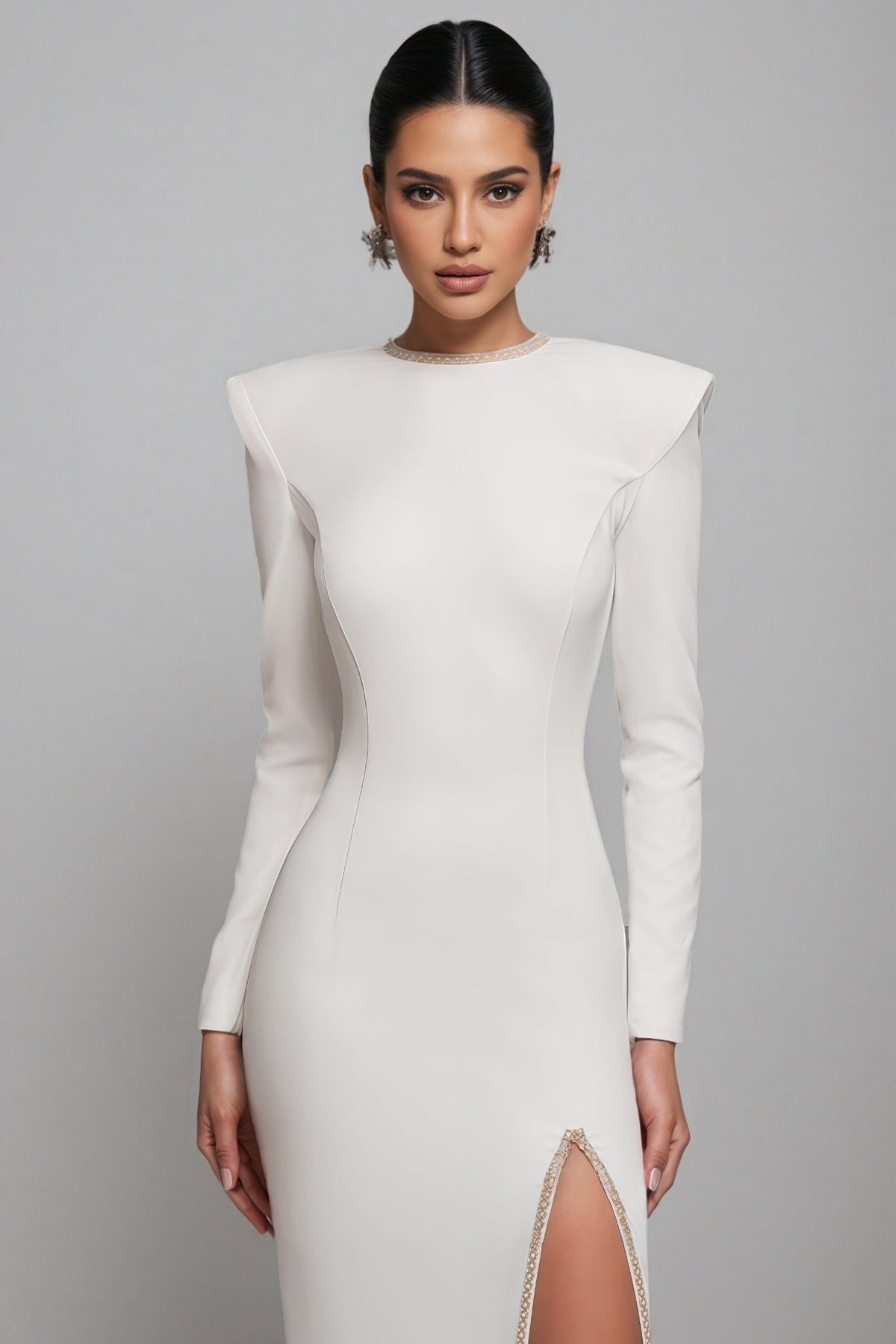 Lalia White Waisted Maxi Dress