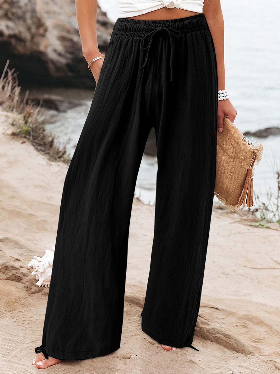 Self-tie Pocketed Pants