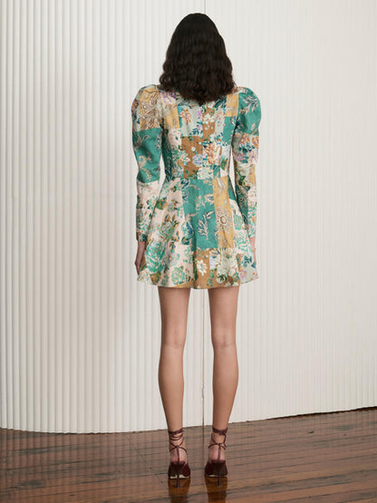 Hand-painted Printed Mini Dress