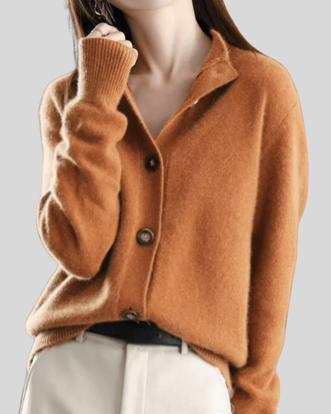 Claire - Retro-style Cashmere Cardigan
