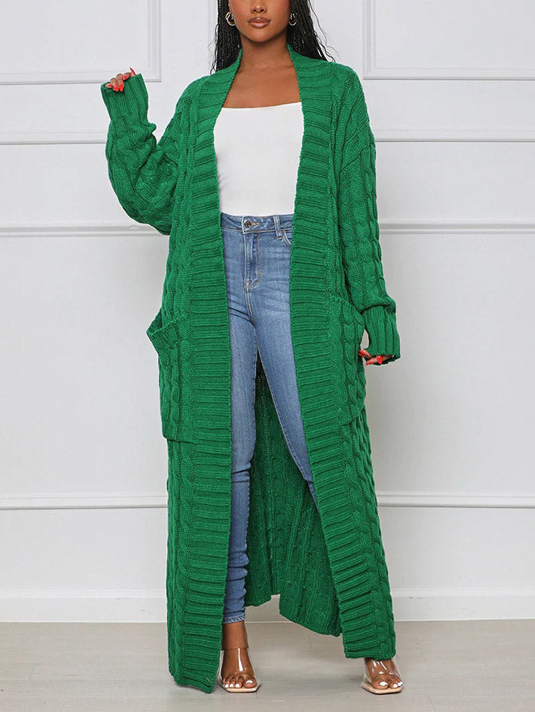 Knitted Graceful Open Front Cardigan