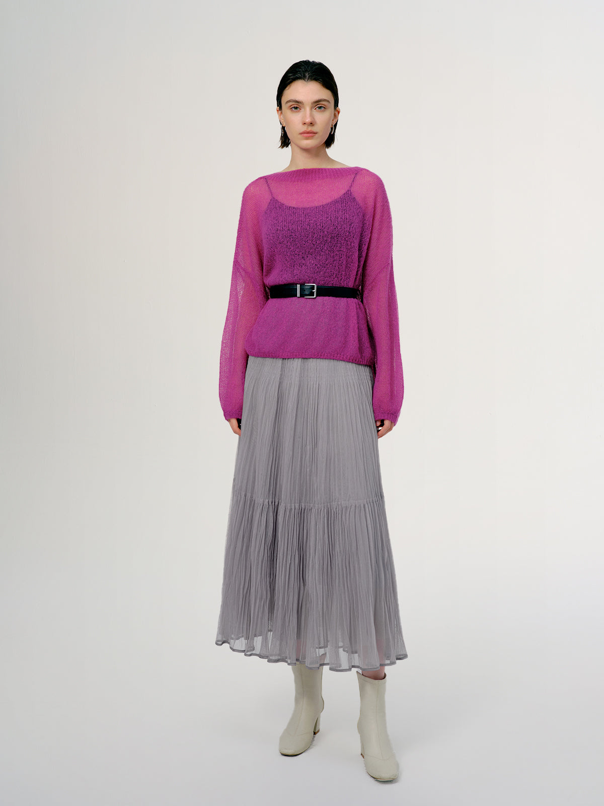 Cashmere-silk Relaxed Pullover Sweater