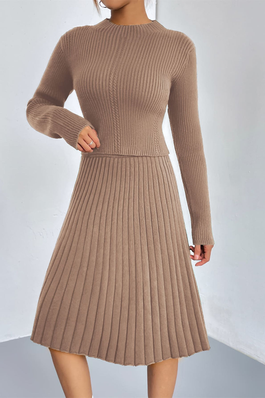 A-line Knit Sweater Skirt Set