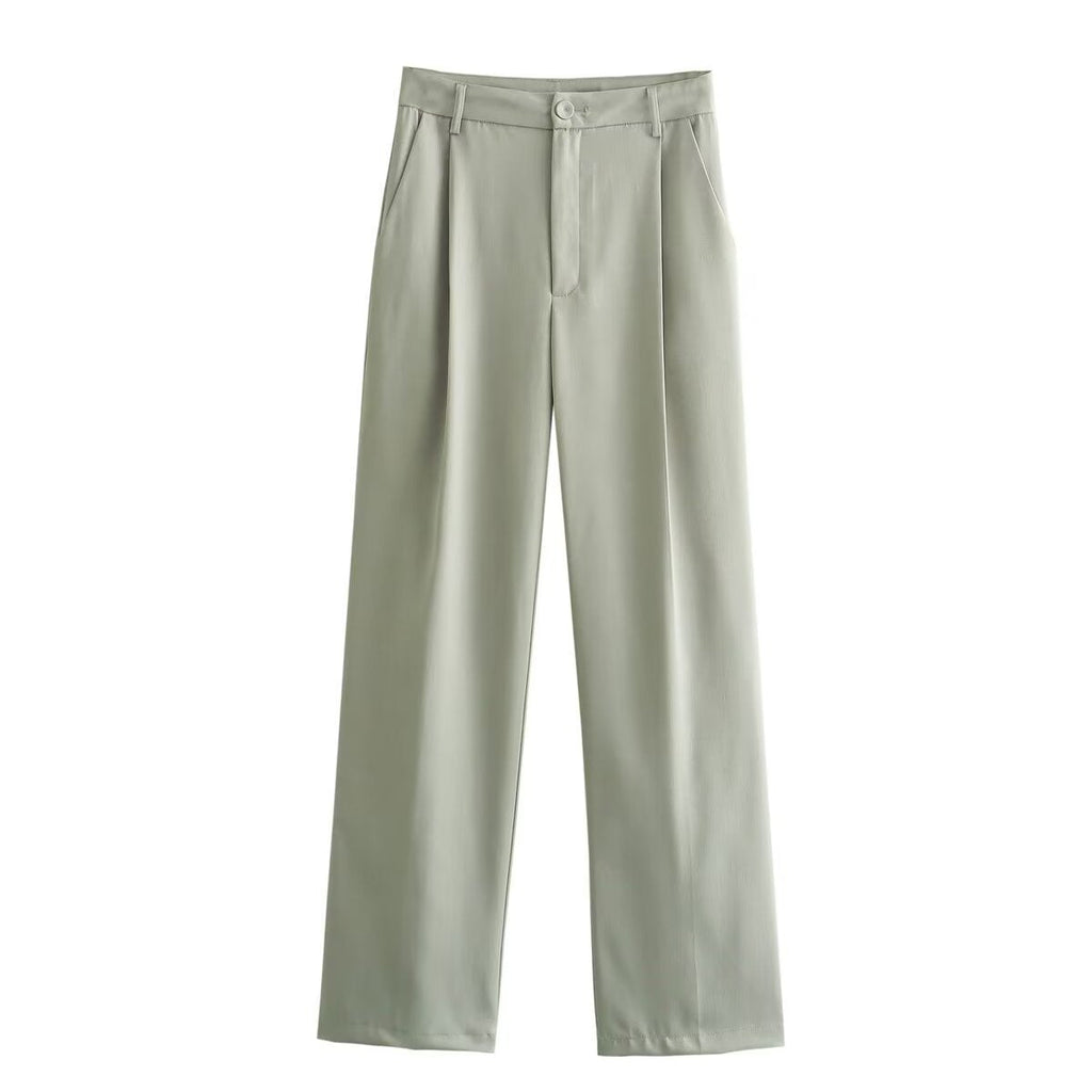 Temperament Coat and Straight Pants Suit