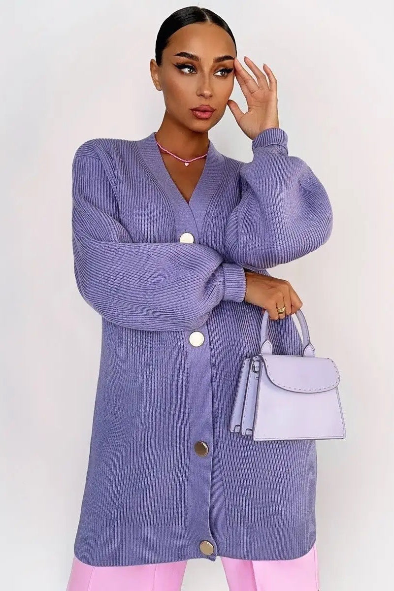 Color Relaxed Knit Cardigan