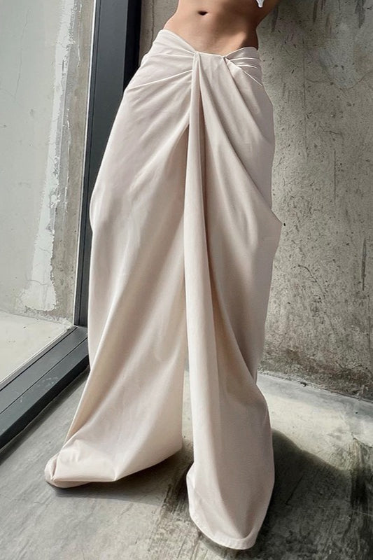 Asymmetrical Twist Wide Leg Pants