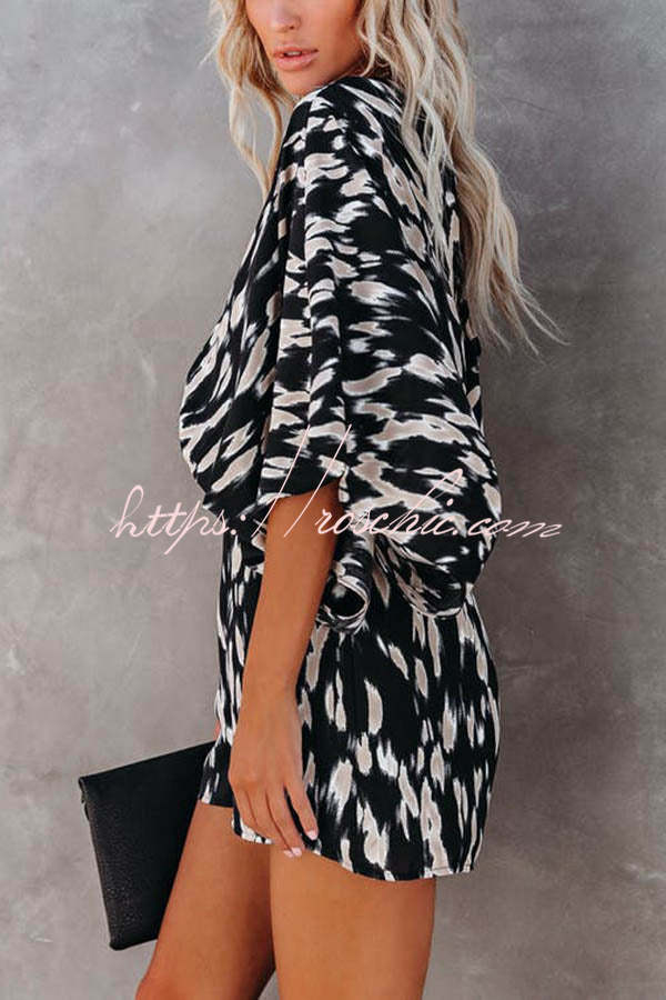 On the Lookout Linden Printed Kimono Romper