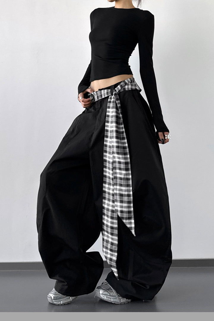 Layered Wide-leg Palazzo Pants