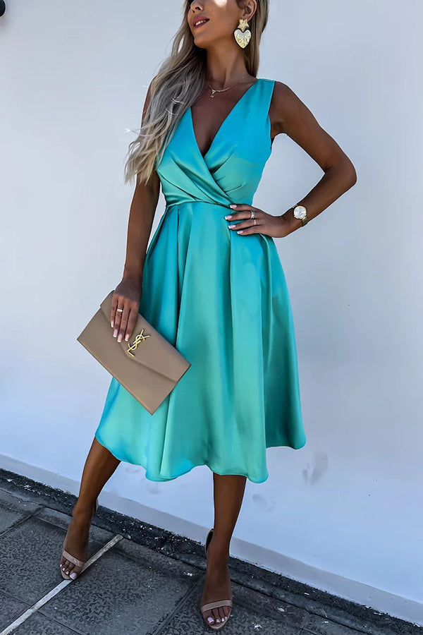 Hold You in My Memory Satin Midi Dress