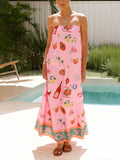 Vacation Print Maxi Dress