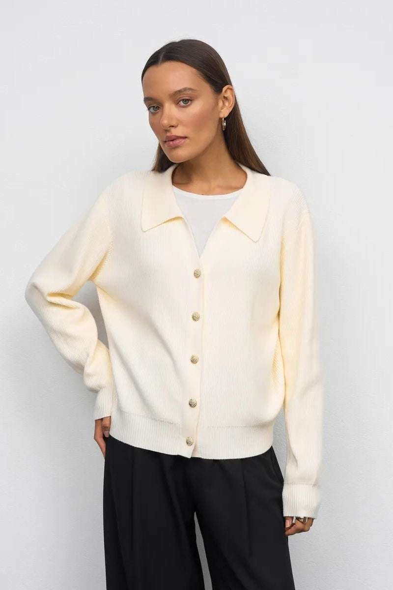 V Neck Button Down Cardigan