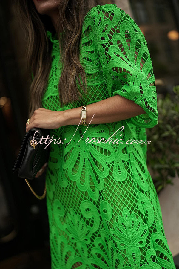 Reason to Smile Crochet Lace Mini Dress