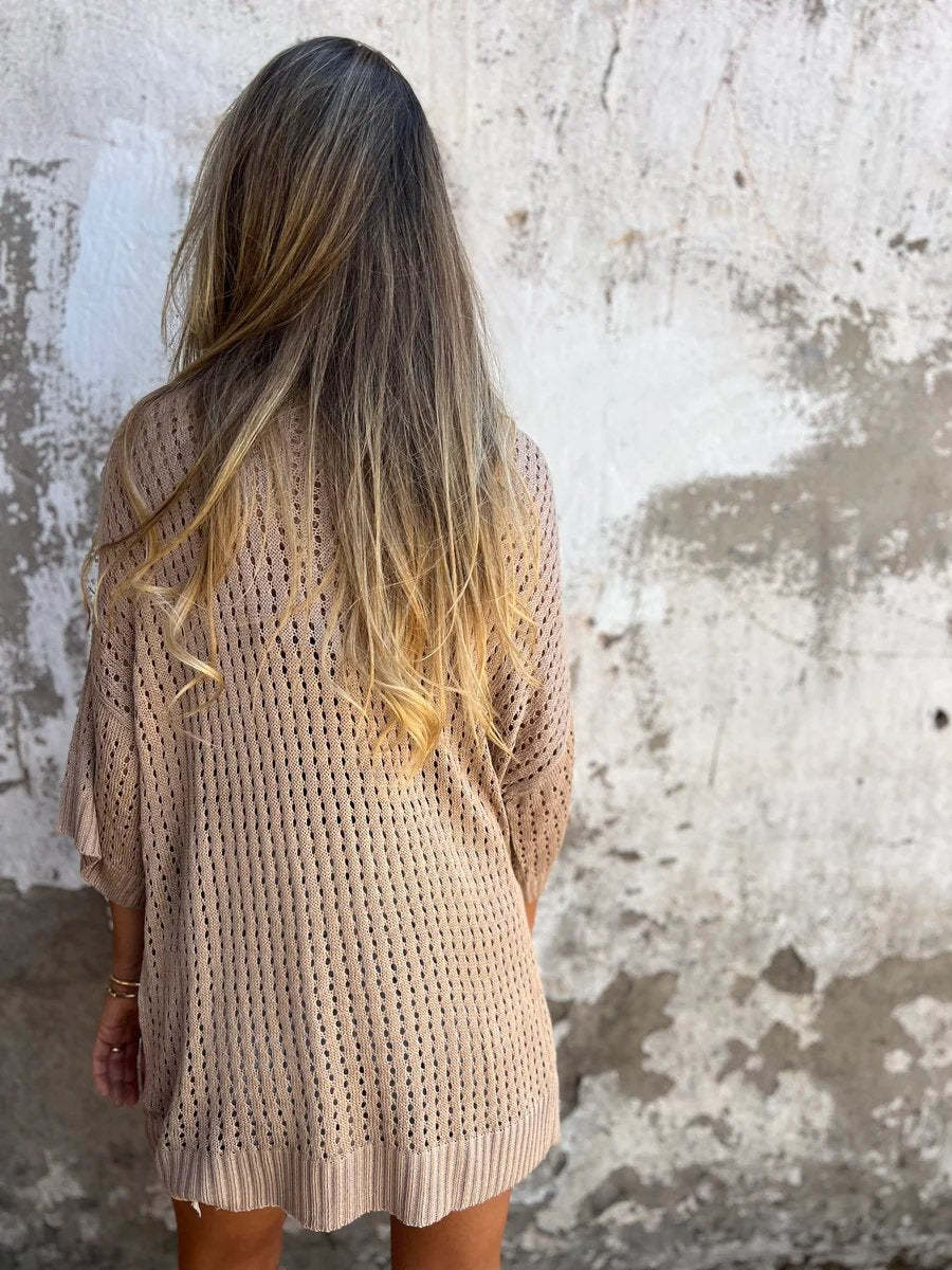 Marigold - V-neck Crochet Sweater