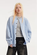 Relaxed Fit Cable Cardigan