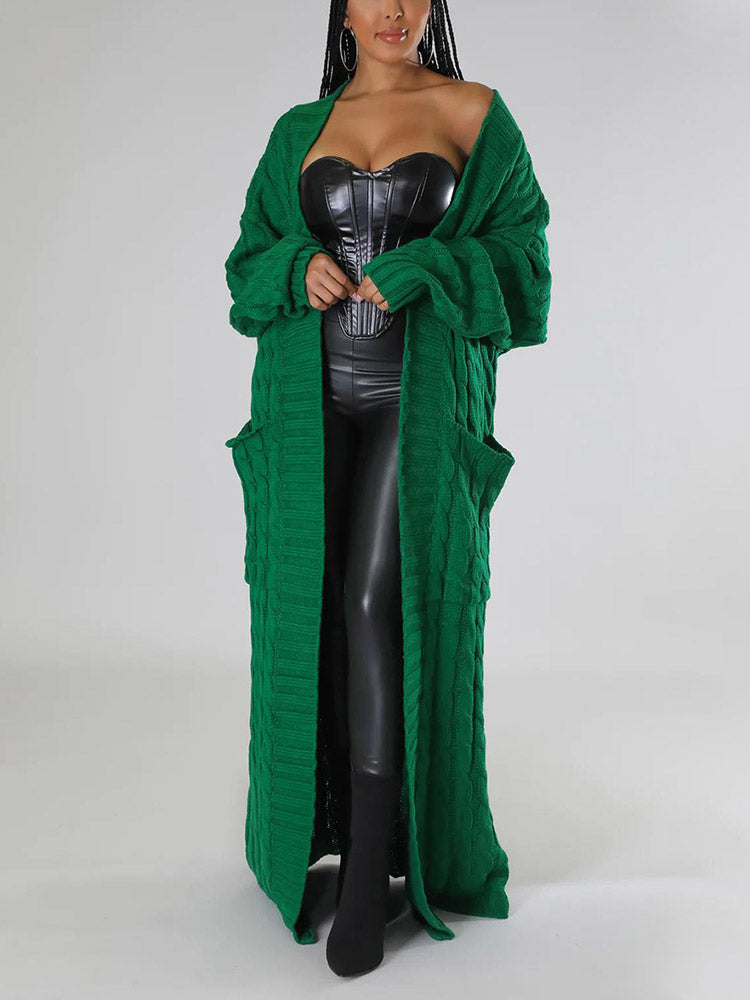 Knitted Graceful Open Front Cardigan