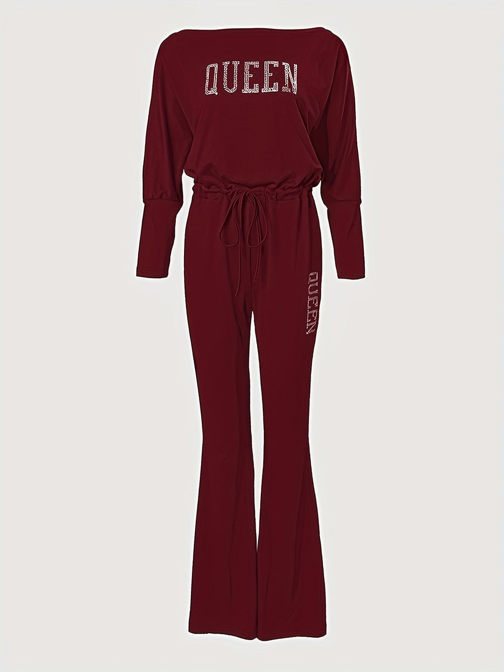 Queen Print Off Shoulder Jumpsuit Re7125
