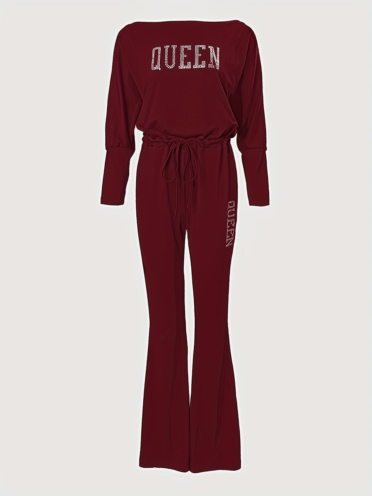 Queen Print Off Shoulder Jumpsuit Re7125