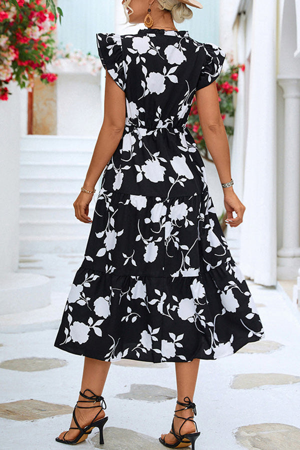 Like a Dream Ruffle Midi Dress