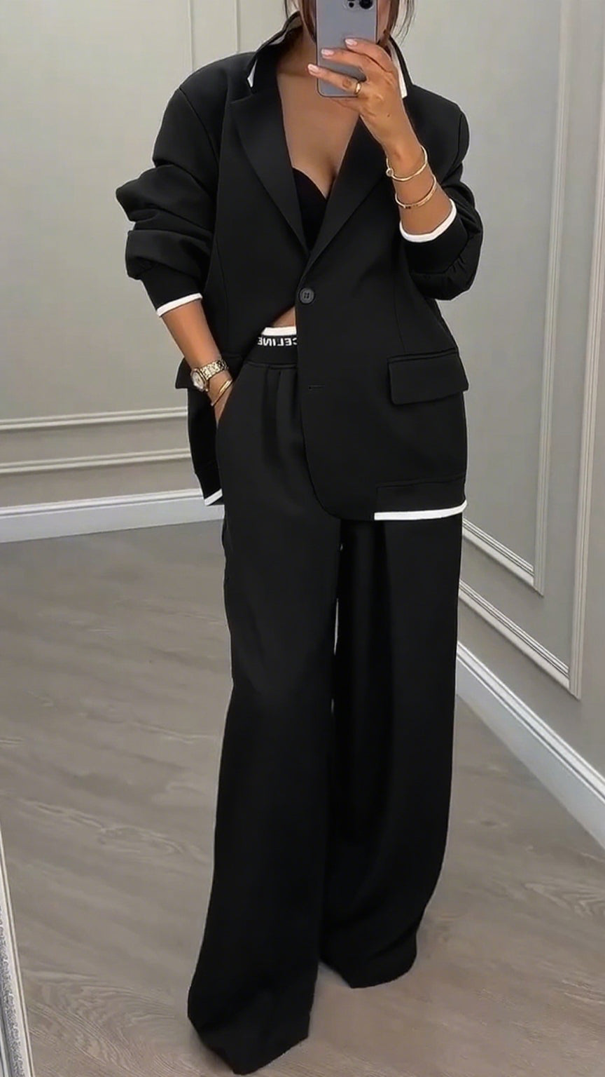 Collar Jacket+ Pants Style Commuting Suit