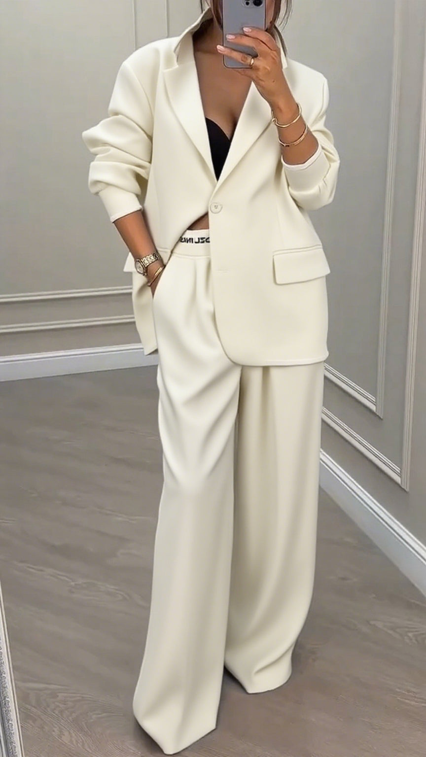 Collar Jacket+ Pants Style Commuting Suit