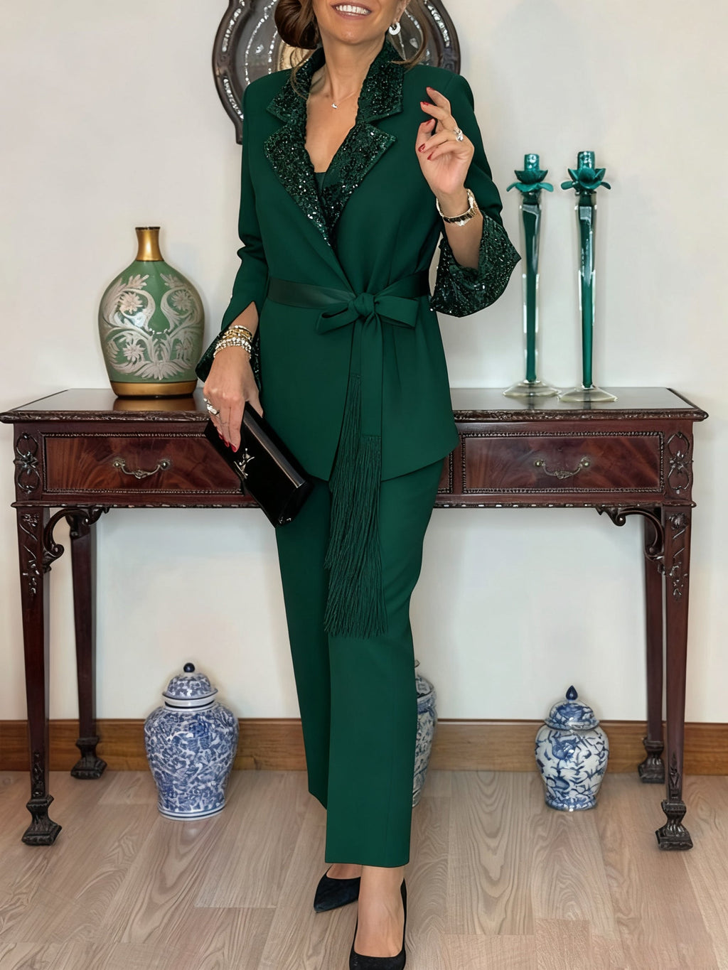 Lapel Jacket + Pants Temperament Commuter Suit