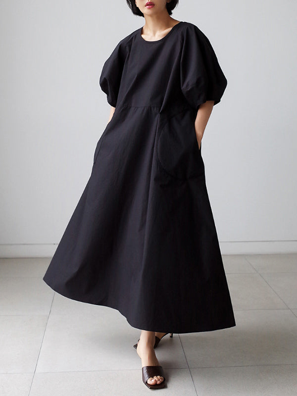 Original Bishop Sleeve Color Midi Dress