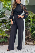 Black Jumpsuit With Lace Top and Open Back
