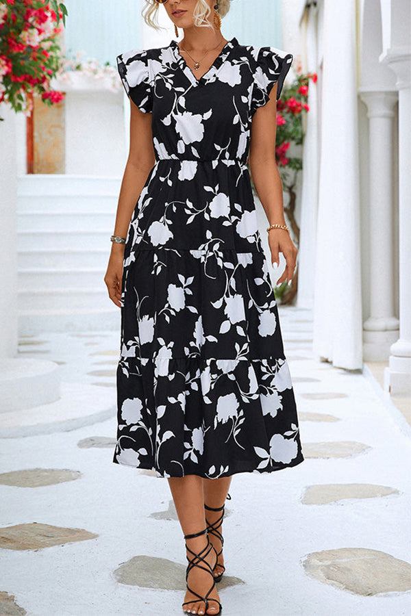 Like a Dream Ruffle Midi Dress