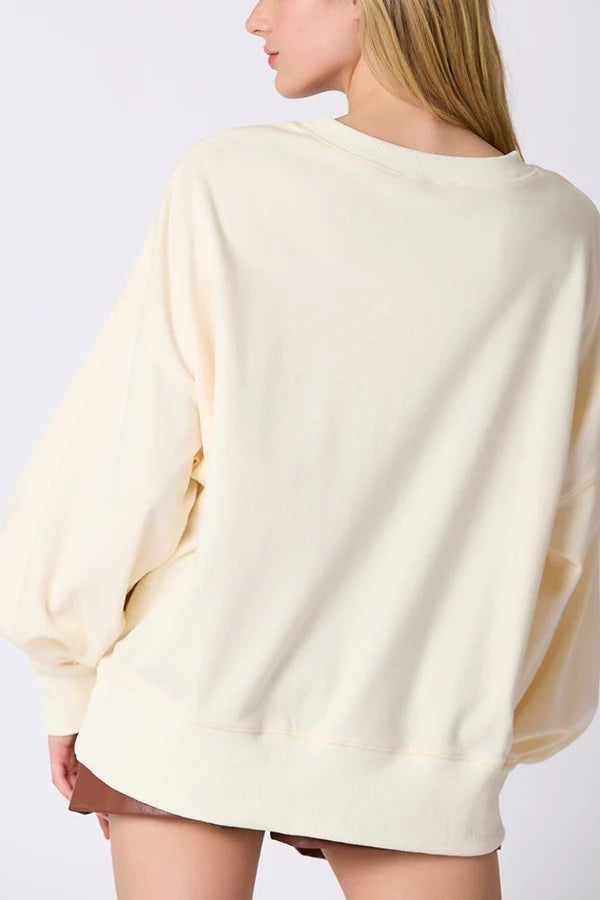 Halloween Colorful Pumpkin Embroidered Loose Sweatshirt