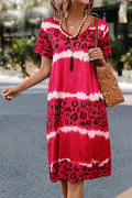 Gradient Leopard Print Midi Dress