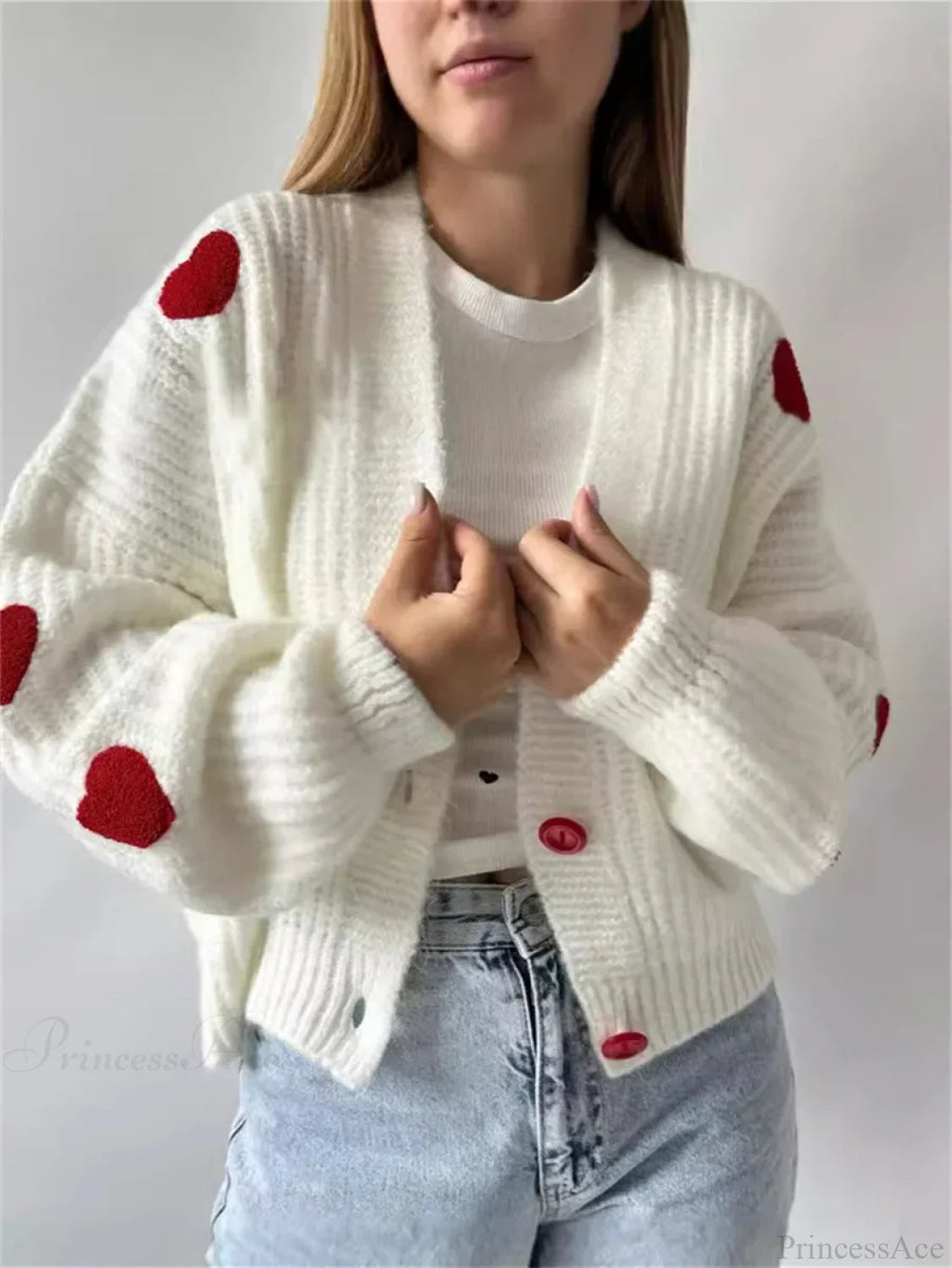 3d Heart Patchwork Valentine’s Day Cardigan
