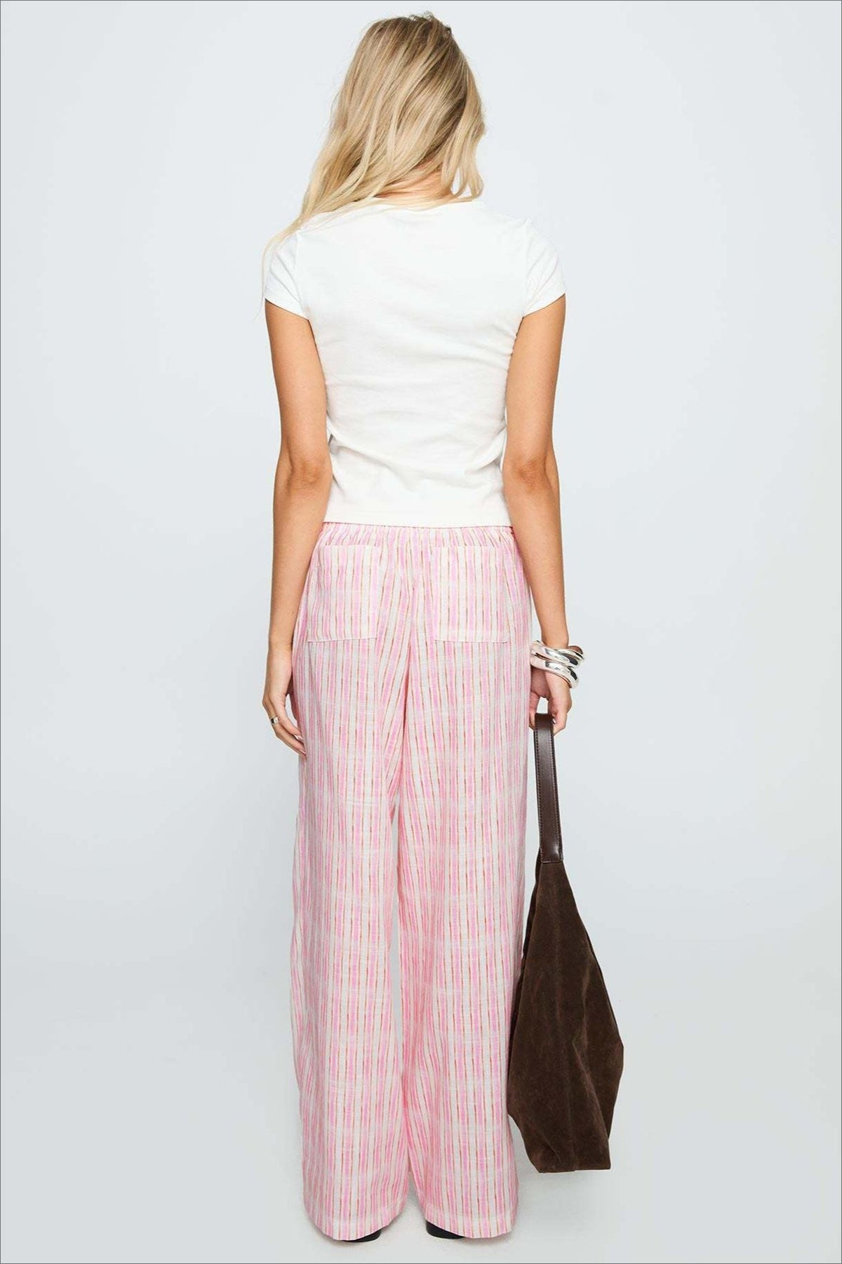 Colorblock Striped Wide-leg Relaxed Pants