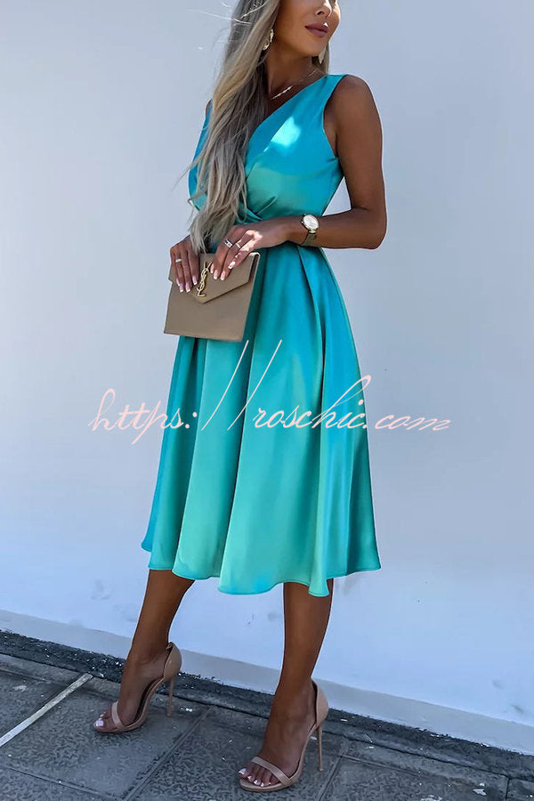 Hold You in My Memory Satin Midi Dress