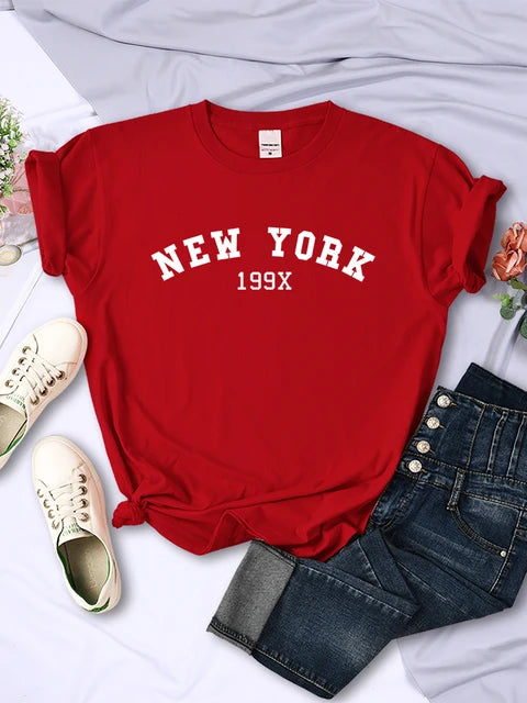 New York 199x Personality Letter T Shirt Brand Short Sleeve Comfortable Tee Shirtsport Summer T-shirts
