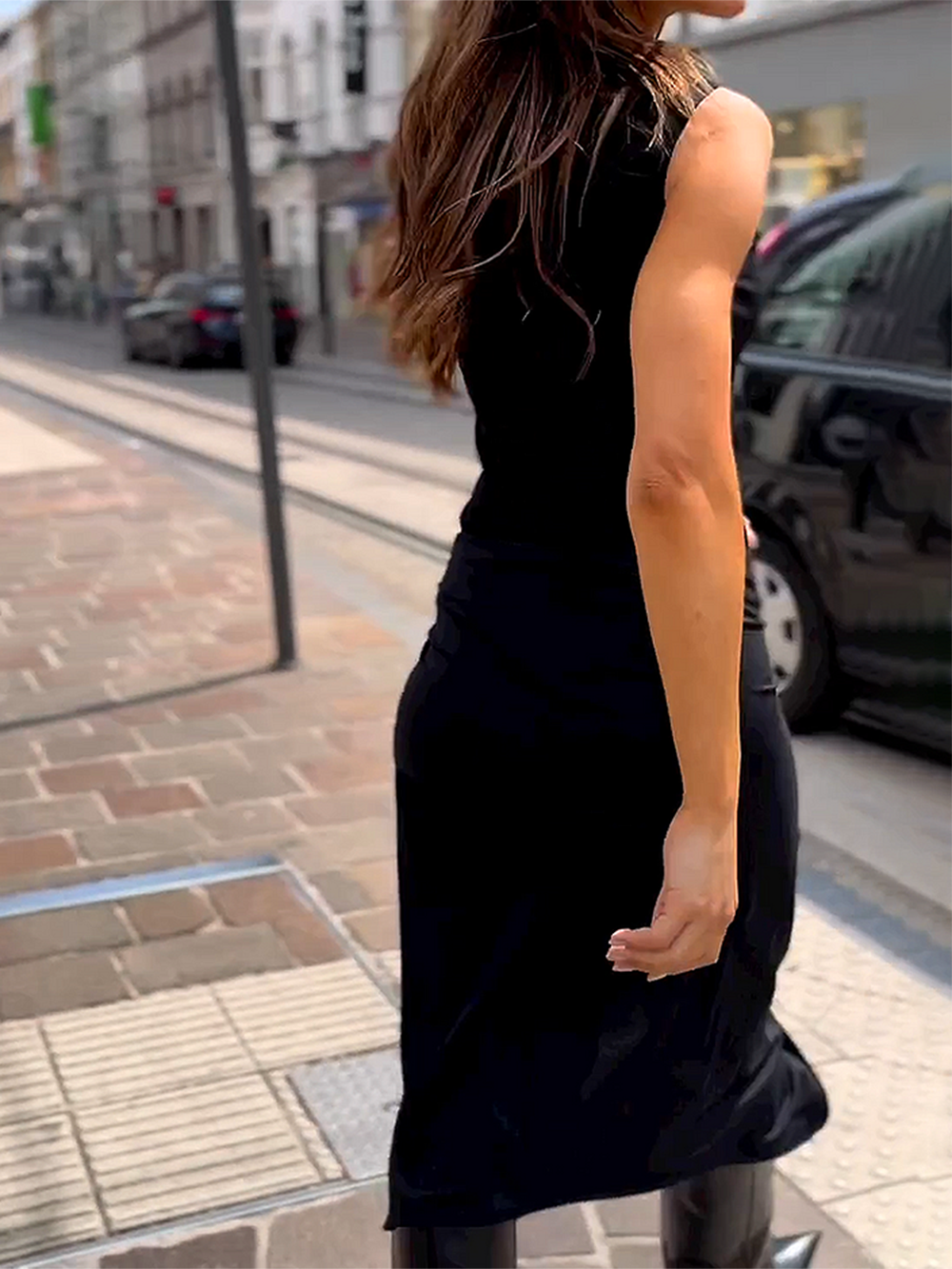 Round Neck Sleeveless Tie Color Dress