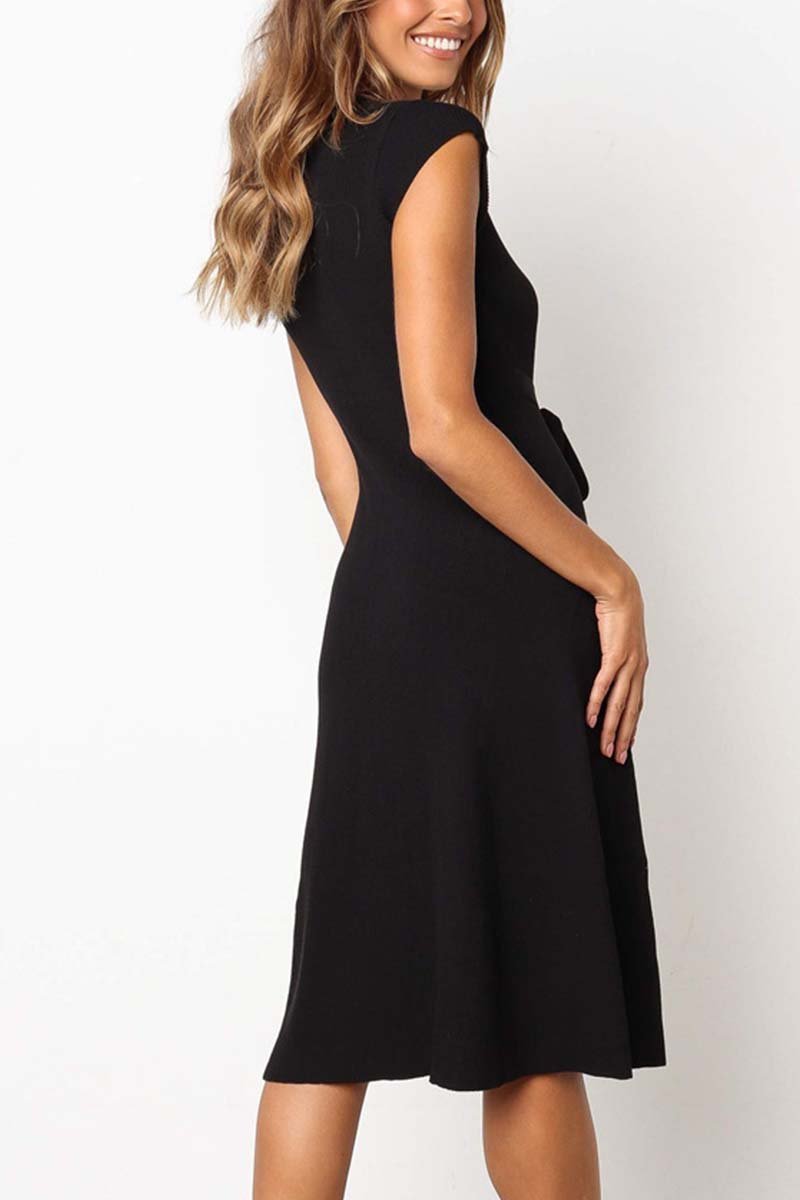 O Neck Dress With Belt(3 Colors)