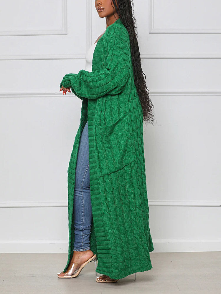Knitted Graceful Open Front Cardigan