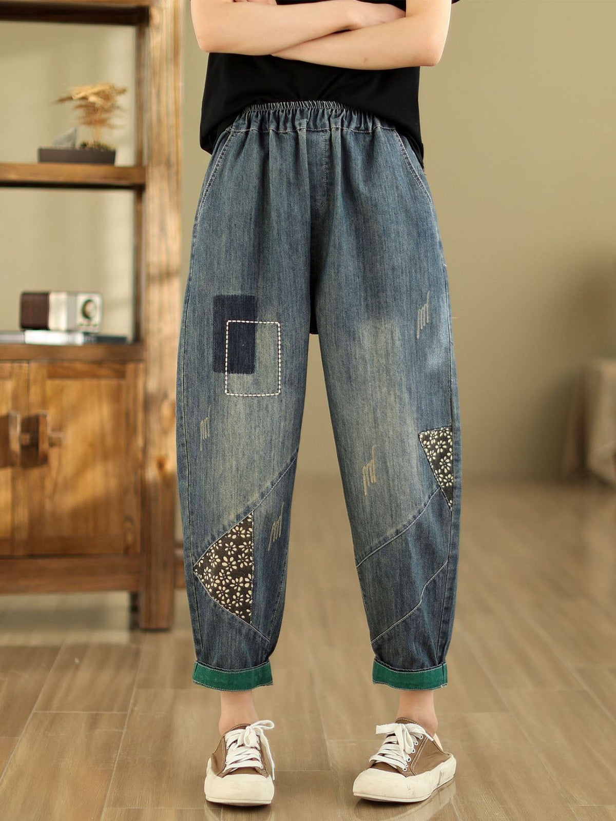 Harem Pants Embroidered Loose Jeans