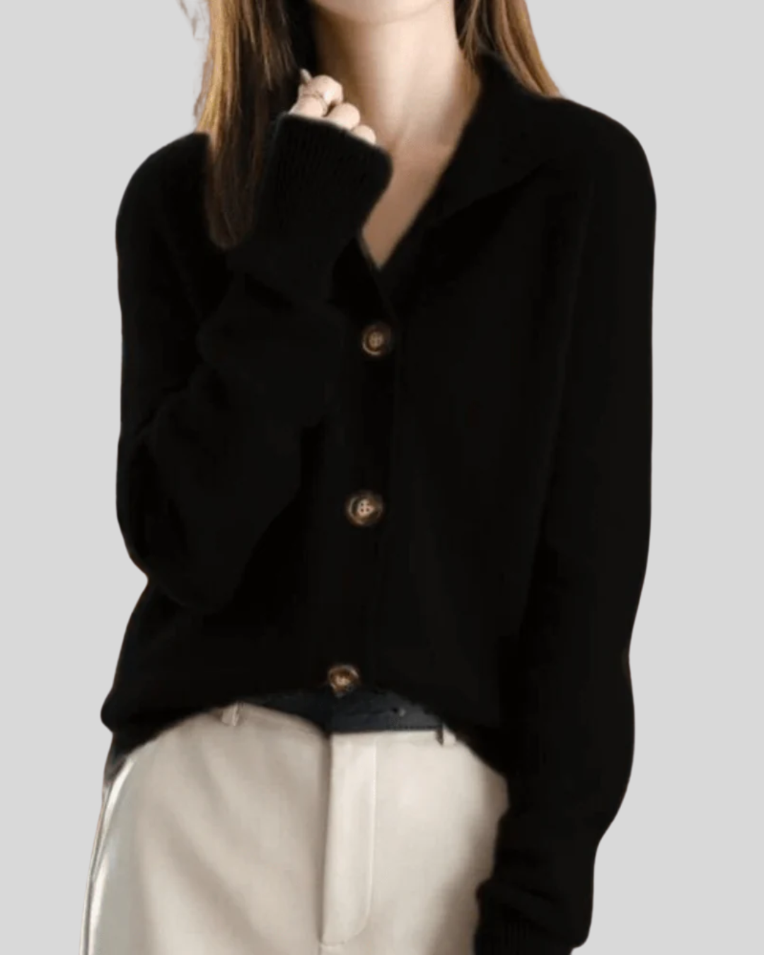 Claire - Retro-style Cashmere Cardigan