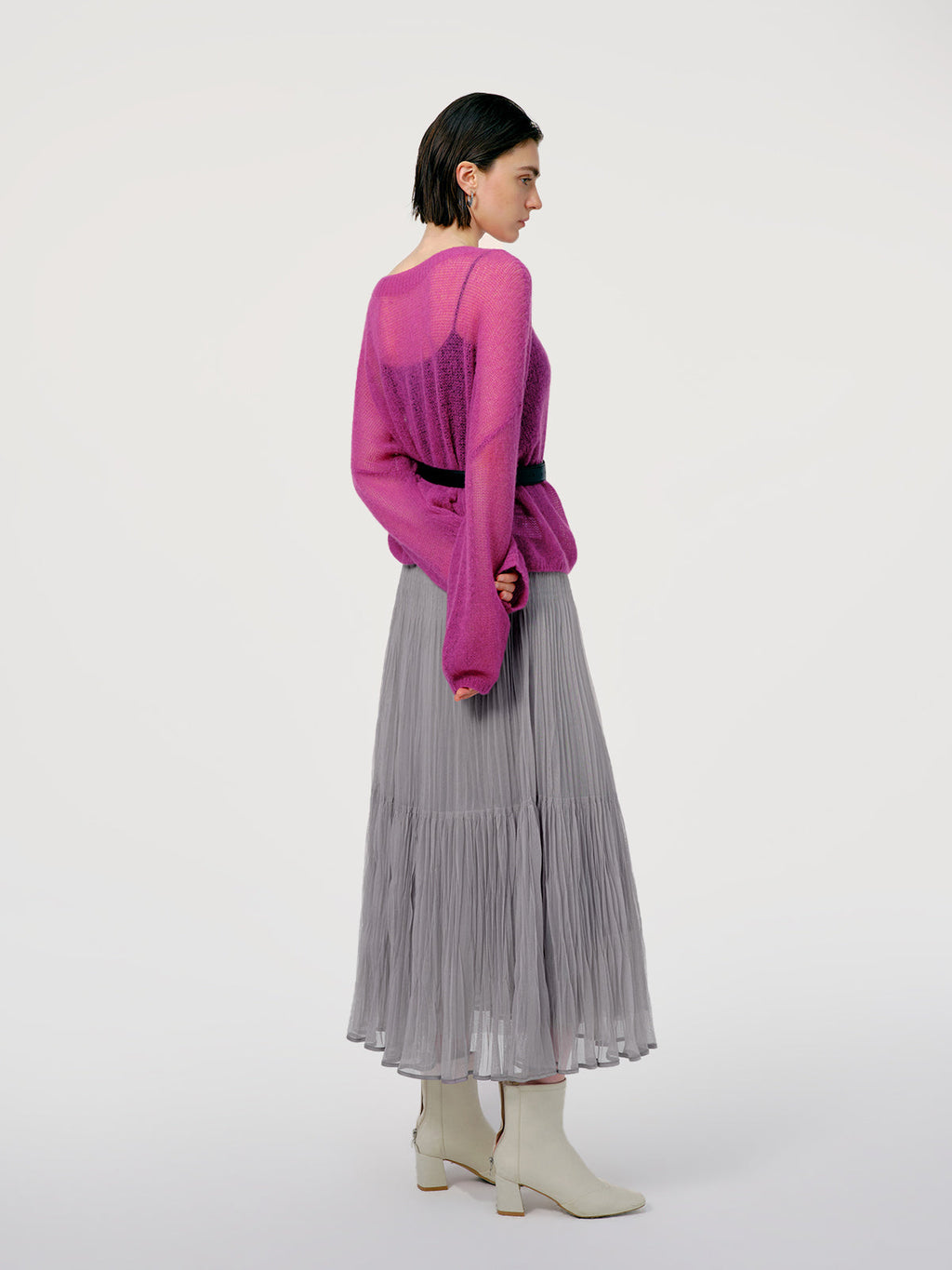 Cashmere-silk Relaxed Pullover Sweater