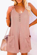 Scoop Neck Pockets Tank Romper