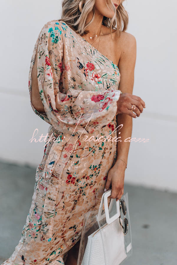 Spring Has Sprung Print One Shoulder Dress